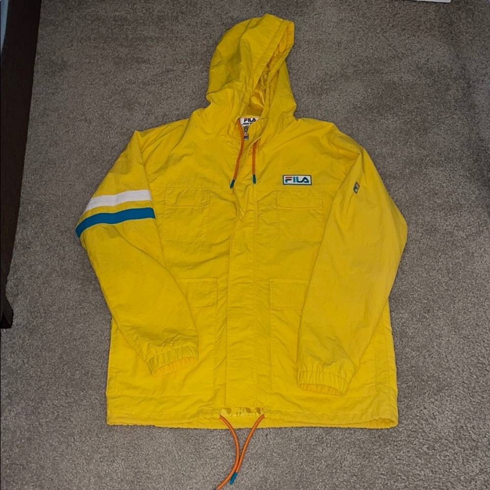 FILA Yellow Water Resistant Jacket Size M